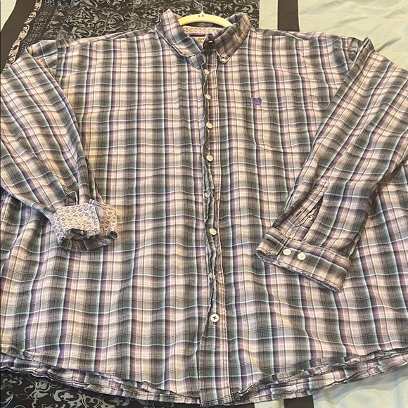 Cinch Other - Cinch Purple & Gray Plaid Button-Down Shirt